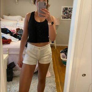 Midi super stretch white shorts